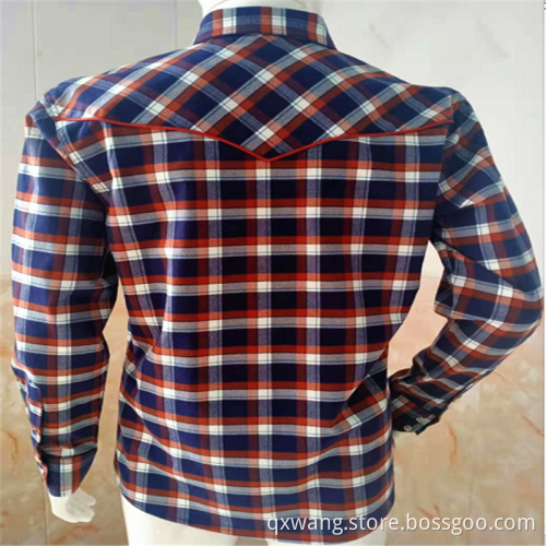 Cotton Twill Yarn-dyed Brushed Western Cowboy Checked Shirts